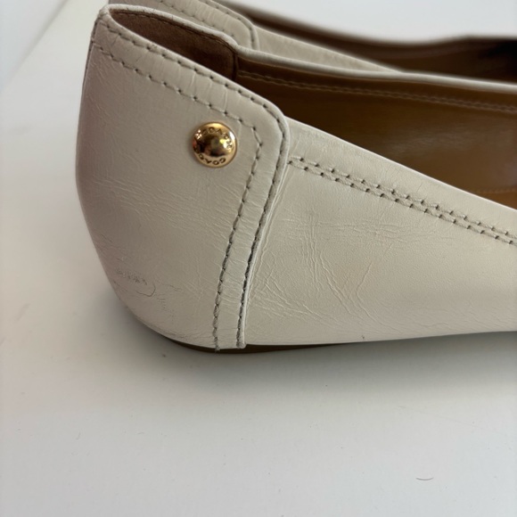COACH Chelsea Leather Ballet Flat Matte Light Pink Cream Shoes Size 9 - Picture 4 of 11